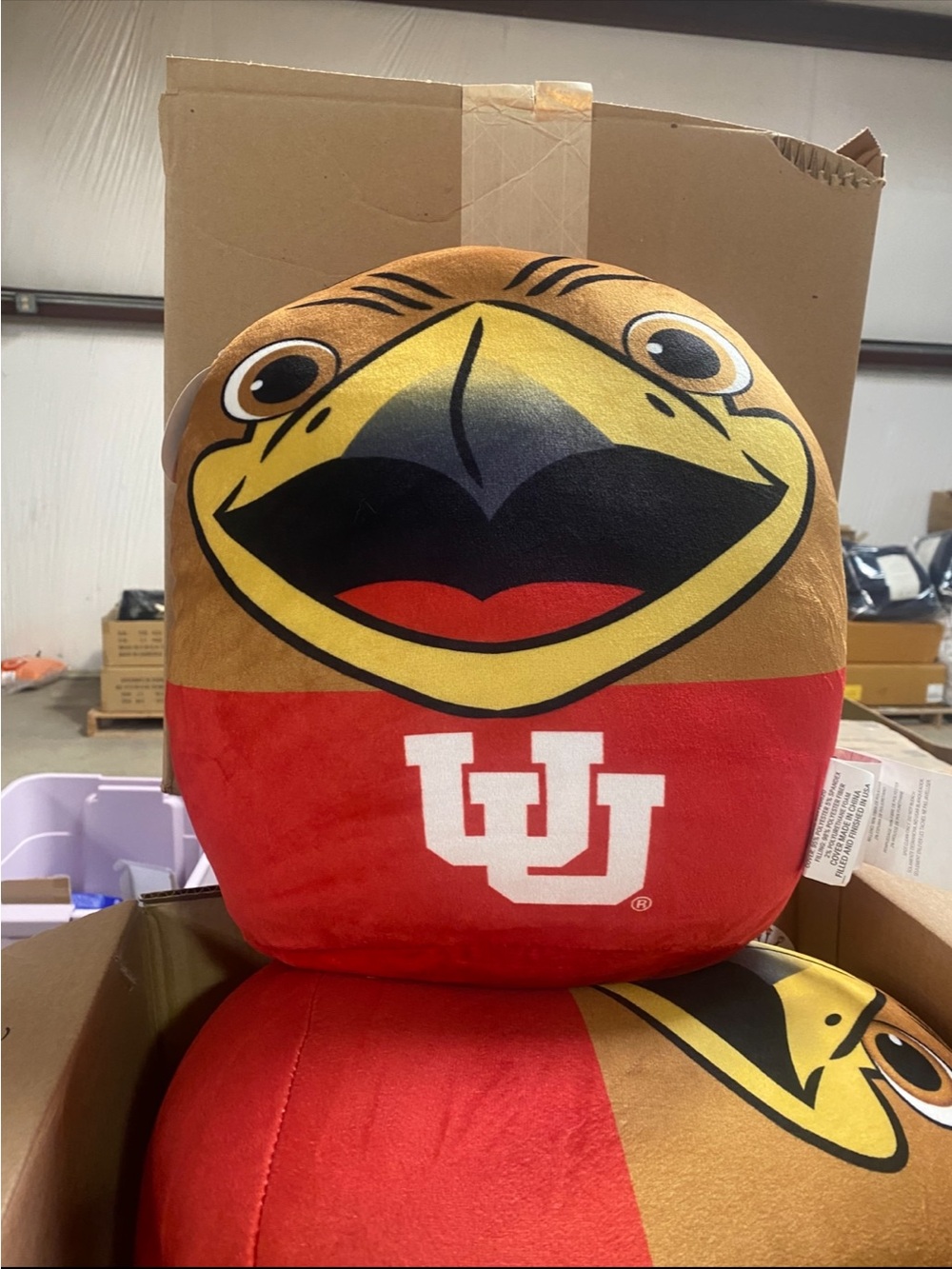 University of Utah Ute Mascot Plush Pillow - Red & Brown